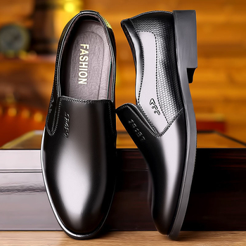 Muške cipele od prave kože – formalne poslovne cipele s mekanom gumom, brogue detalji, inspirirane korejskim stilom za casual nošenje
