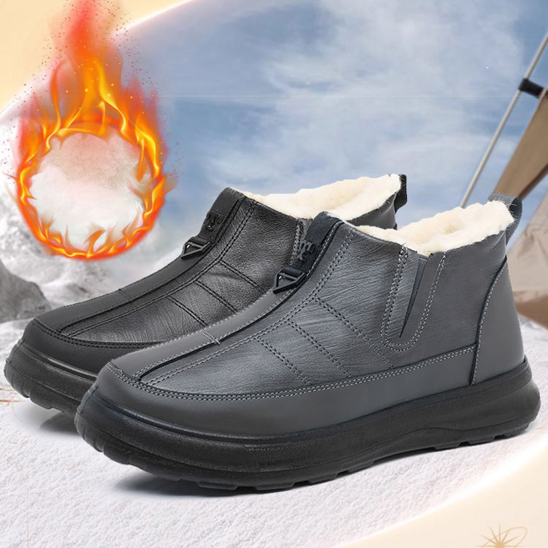 Muške zimske čizme za snijeg s podstavom od ovčje vune, debele, vodootporne i protuklizne, slip-on, tople