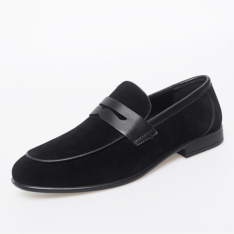 Muške kožne loaferice slip-on s brogue detaljima, britanski stil, prozračne, oštri nos