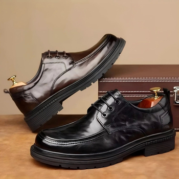 Muške elegantne cipele od prvoklasne teleće kože, jesensko-zimski, poslovni stil, brogue
