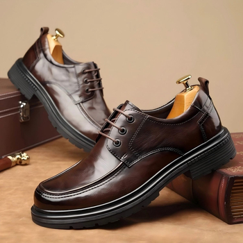 Muške elegantne cipele od prvoklasne teleće kože, jesensko-zimski, poslovni stil, brogue