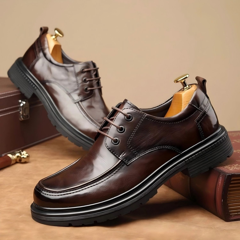 Muške elegantne cipele od prvoklasne teleće kože, jesensko-zimski, poslovni stil, brogue