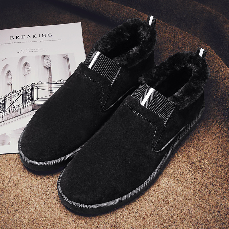 Muške zimske čizme za snijeg s plišnom podstavom, debeli i topli, slip-on model, koža i krzno
