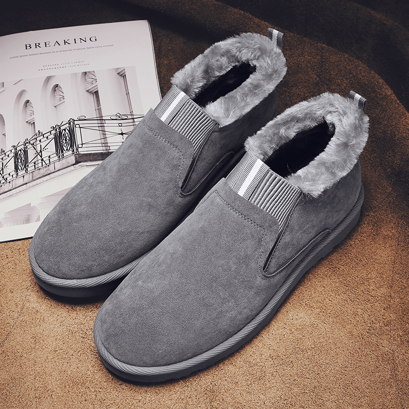 Muške zimske čizme za snijeg s plišnom podstavom, debeli i topli, slip-on model, koža i krzno