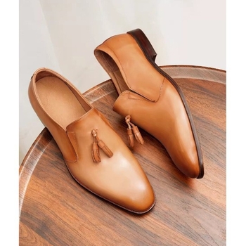 Muški loaferi s resicama, velike veličine, od prave kože, slip-on, poslovni britanski stil