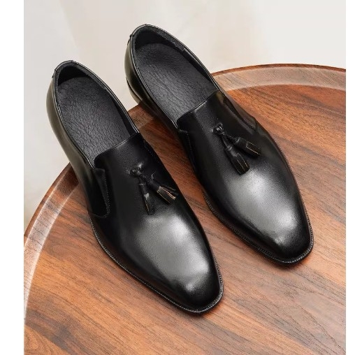 Muški loaferi s resicama, velike veličine, od prave kože, slip-on, poslovni britanski stil