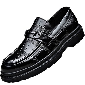 Woodpecker Muške Kožne Loafers – Casual i Poslovni Stil, Od Prave Kože, Debela Potplata, Slip-On Za Vožnju