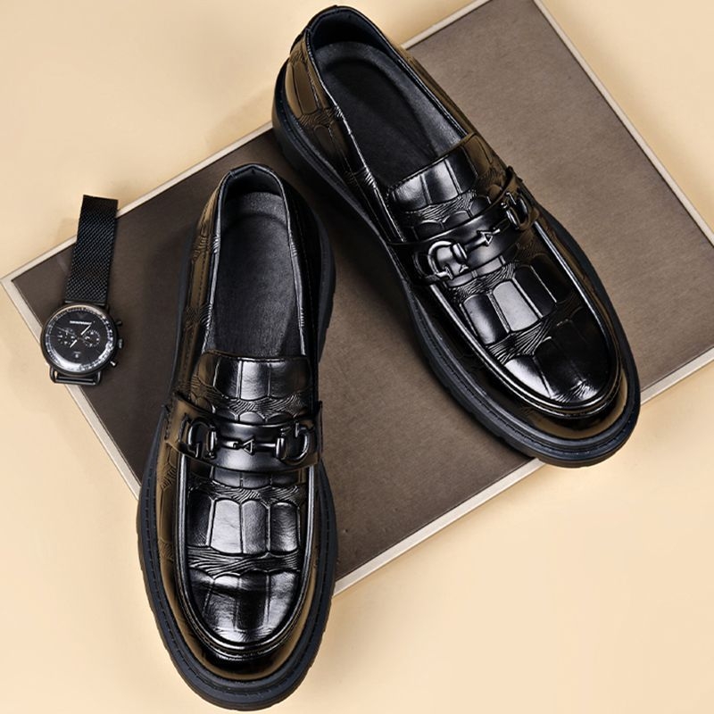 Woodpecker Muške Kožne Loafers – Casual i Poslovni Stil, Od Prave Kože, Debela Potplata, Slip-On Za Vožnju