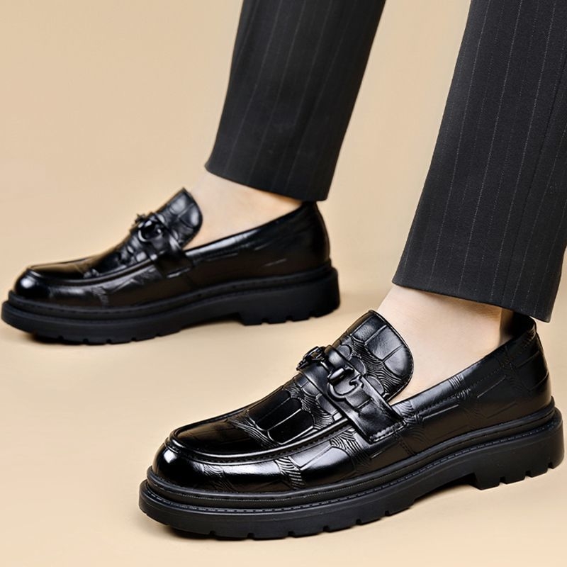 Woodpecker Muške Kožne Loafers – Casual i Poslovni Stil, Od Prave Kože, Debela Potplata, Slip-On Za Vožnju