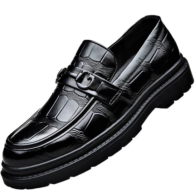 Woodpecker Muške Kožne Loafers – Casual i Poslovni Stil, Od Prave Kože, Debela Potplata, Slip-On Za Vožnju