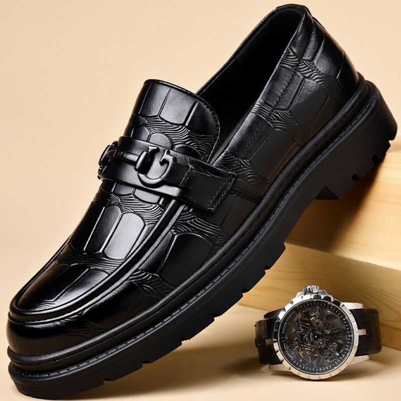 Woodpecker Muške Kožne Loafers – Casual i Poslovni Stil, Od Prave Kože, Debela Potplata, Slip-On Za Vožnju