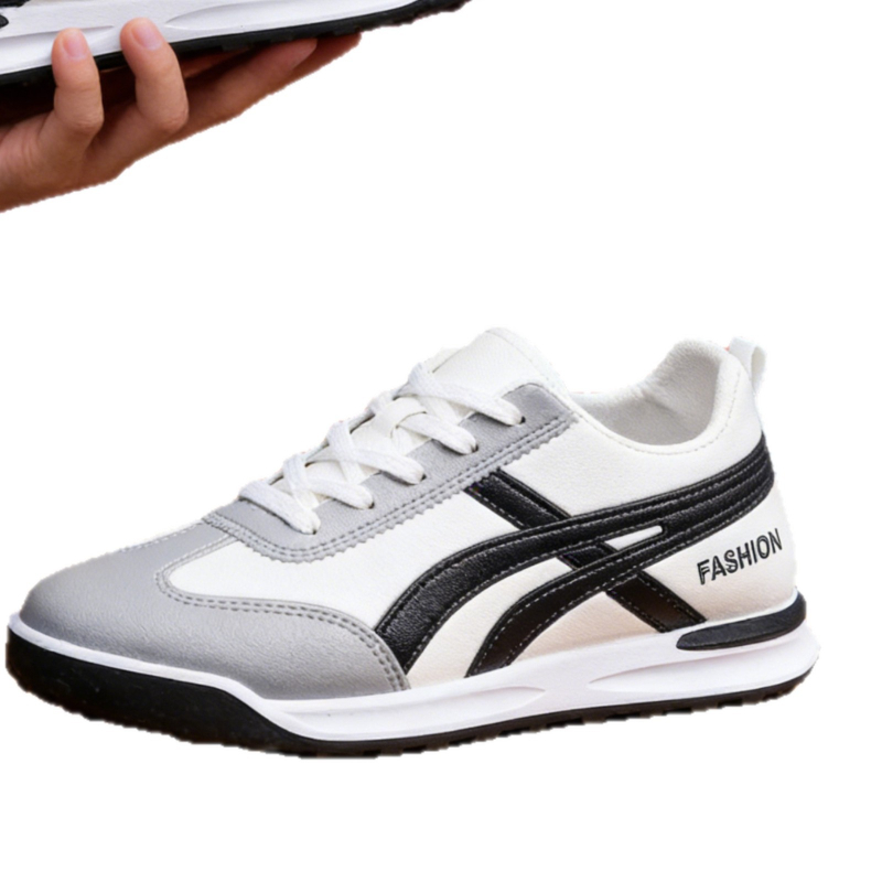 Muške bijele tenisice s niskim krojem, prozračna, udobna i svestrana, inspirirana Forrestom Gumpom