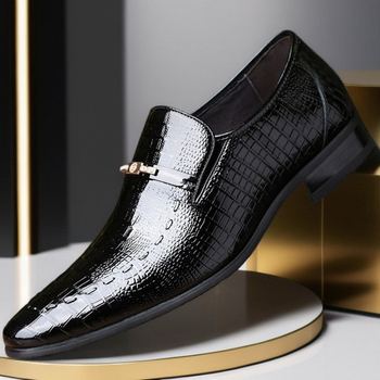 Muške kožne formalne cipele s uzorkom krokodila, britanski stil, slip-on