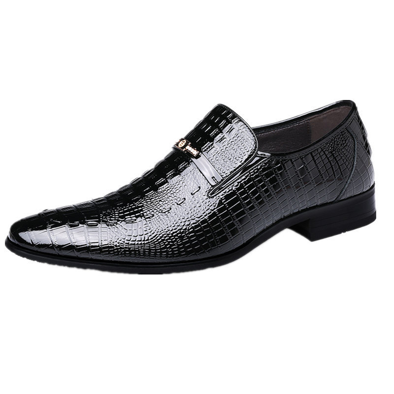 Muške kožne formalne cipele s uzorkom krokodila, britanski stil, slip-on
