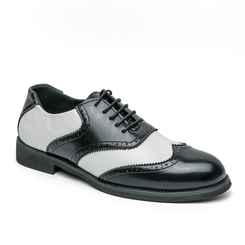 Muške kožne cipele s blok boje, brogue detalji, formalne, za vjenčanje, PU gornja strana