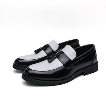 Muške formalne kožne cipele u stilu brogue s resicama slip-on s povećanjem visine