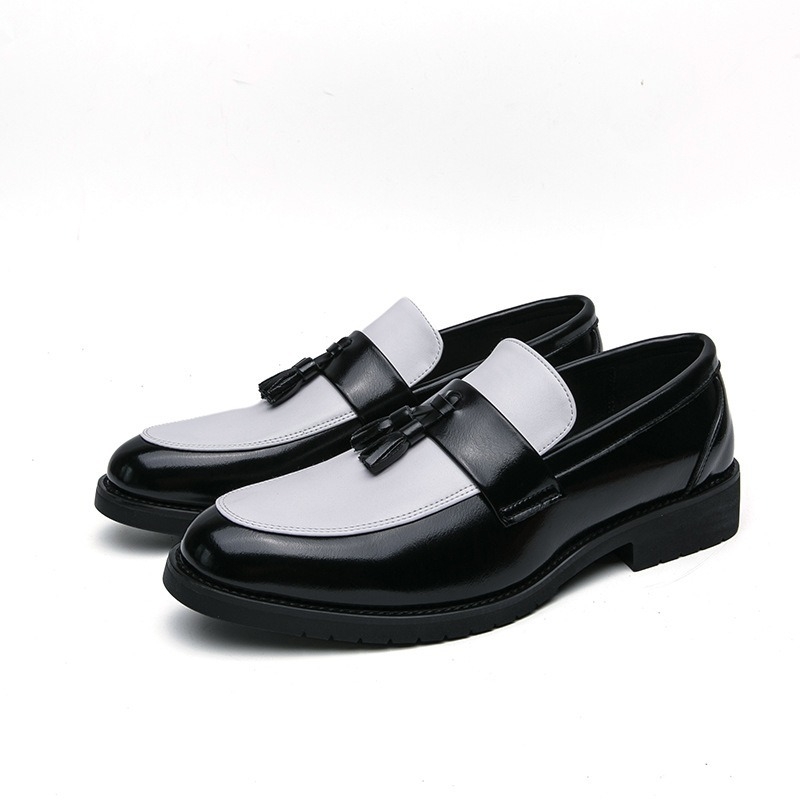 Muške formalne kožne cipele u stilu brogue s resicama slip-on s povećanjem visine