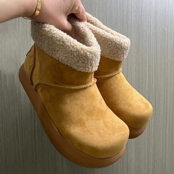 Férfi téli csizma lapos talppal, fleece bélésű, rövid csizmák Birkenstock-stílusban, 2025-ös modell, kód 64104-X