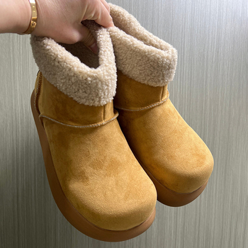 Férfi téli csizma lapos talppal, fleece bélésű, rövid csizmák Birkenstock-stílusban, 2025-ös modell, kód 64104-X