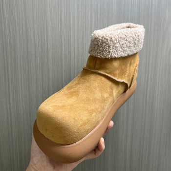 Férfi téli csizma lapos talppal, fleece bélésű, rövid csizmák Birkenstock-stílusban, 2025-ös modell, kód 64104-X