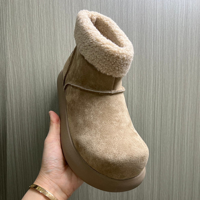 Férfi téli csizma lapos talppal, fleece bélésű, rövid csizmák Birkenstock-stílusban, 2025-ös modell, kód 64104-X