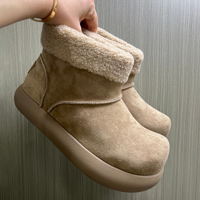 Férfi téli csizma lapos talppal, fleece bélésű, rövid csizmák Birkenstock-stílusban, 2025-ös modell, kód 64104-X