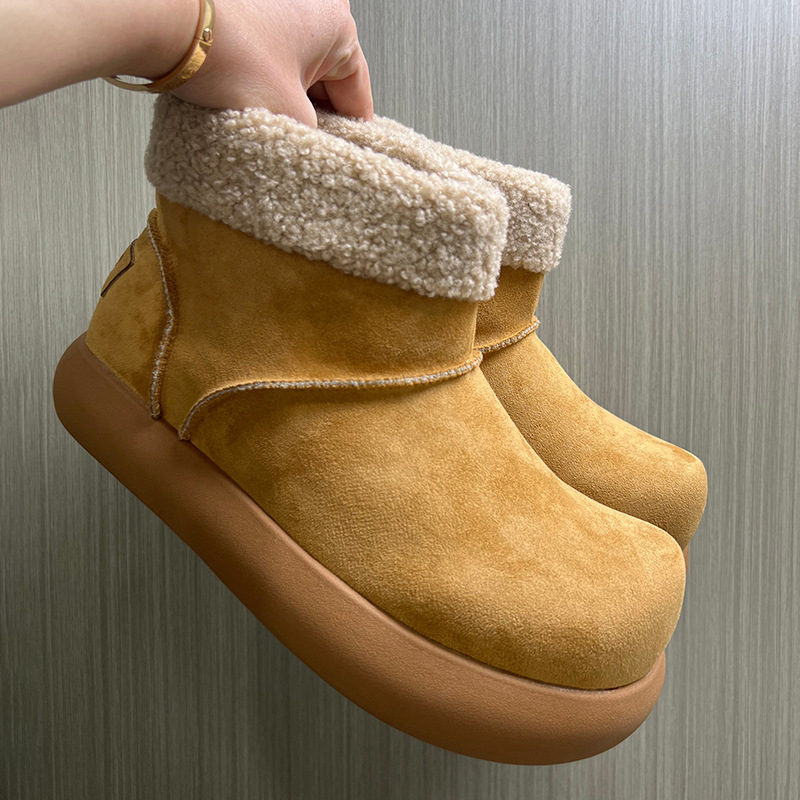 Férfi téli csizma lapos talppal, fleece bélésű, rövid csizmák Birkenstock-stílusban, 2025-ös modell, kód 64104-X
