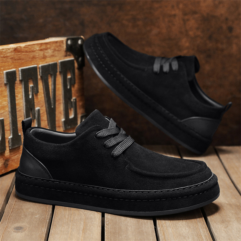 Muške crne slip-on tenisice s PU gornjim dijelom, casual loafers 2025 jesen-zima
