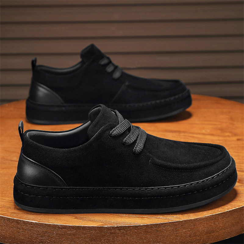 Muške crne slip-on tenisice s PU gornjim dijelom, casual loafers 2025 jesen-zima