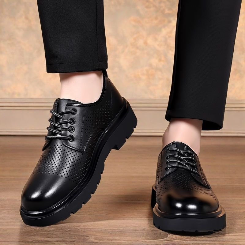Muške kožne cipele za poslovni i formalni stil, novi casual ljetni perforirani model sa širokim vrhom