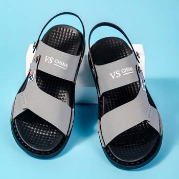 Férfi bőrből készült szandálok - nyár, kültéri, csúszásmentes, kettős használat: vezetéshez és strandra, vízálló