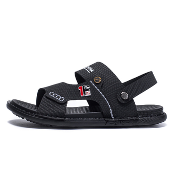 Férfi bőrből készült szandálok - nyár, kültéri, csúszásmentes, kettős használat: vezetéshez és strandra, vízálló