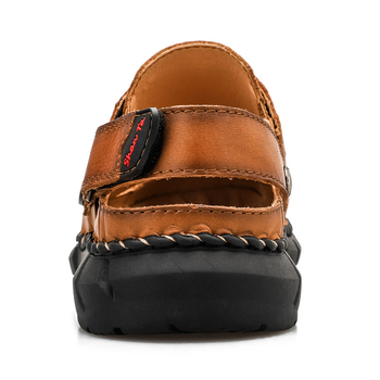 Férfi bőr outdoor szandál 71713, nagy méret, zárt orrú, kettős használat, tépőzár