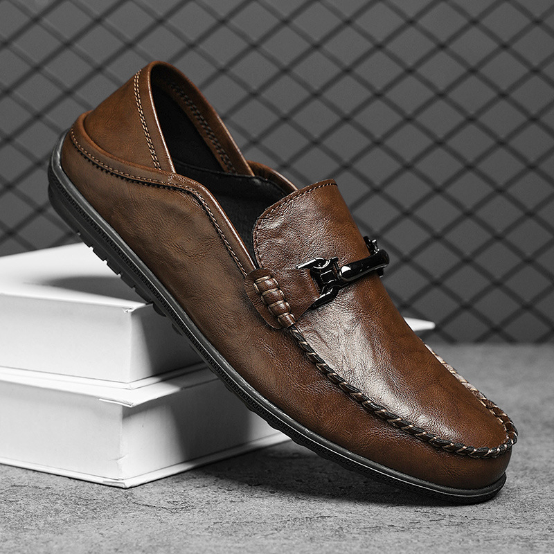 2024 Nove muške cipele u britanskom stilu – lagane kožne loaferice, casual slip-on
