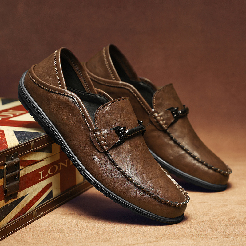 2024 Nove muške cipele u britanskom stilu – lagane kožne loaferice, casual slip-on