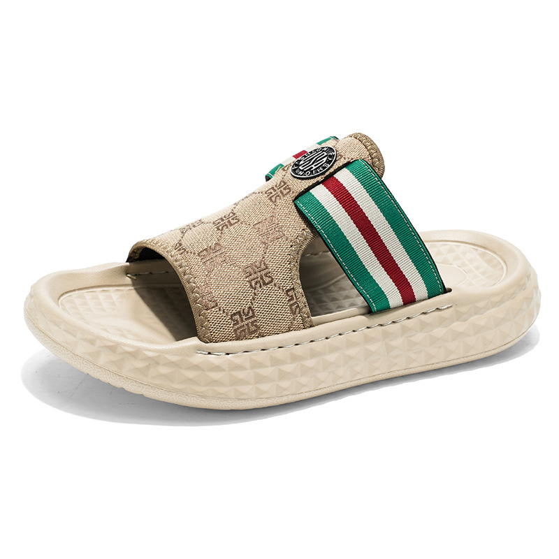 Yuji muške ljetne slide sandale, nesklizavajuća debela potplat, mrežasti gornji dio, slip-on, za plažu i sport