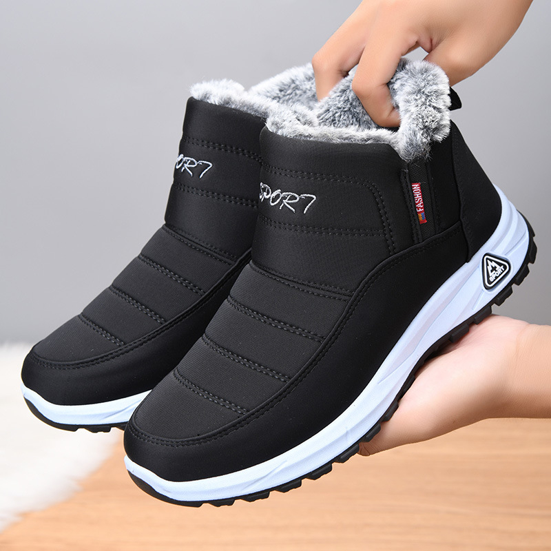 Muške srednje visoke čizme za snijeg s flis podstavom, slip-on dizajn, tople