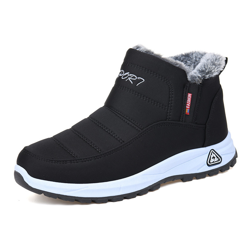 Muške srednje visoke čizme za snijeg s flis podstavom, slip-on dizajn, tople