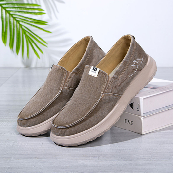 Muške platnene slip-on cipele s debelim potplatom, zaobljenim vrhom, ležerni stil za proljeće, ljeto i jesen