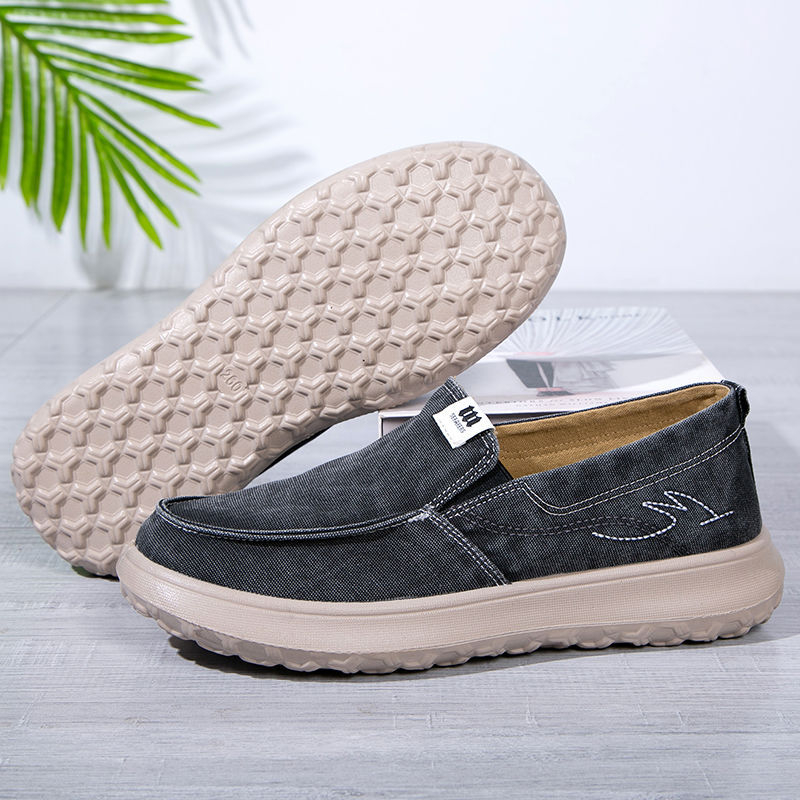 Muške platnene slip-on cipele s debelim potplatom, zaobljenim vrhom, ležerni stil za proljeće, ljeto i jesen