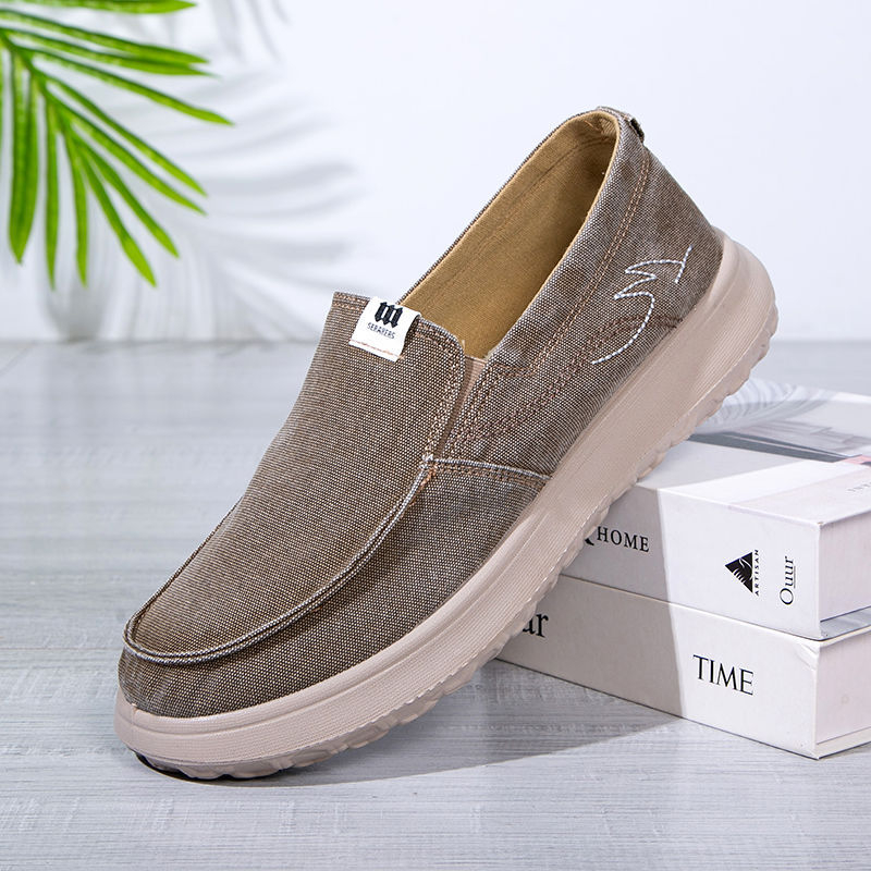 Muške platnene slip-on cipele s debelim potplatom, zaobljenim vrhom, ležerni stil za proljeće, ljeto i jesen