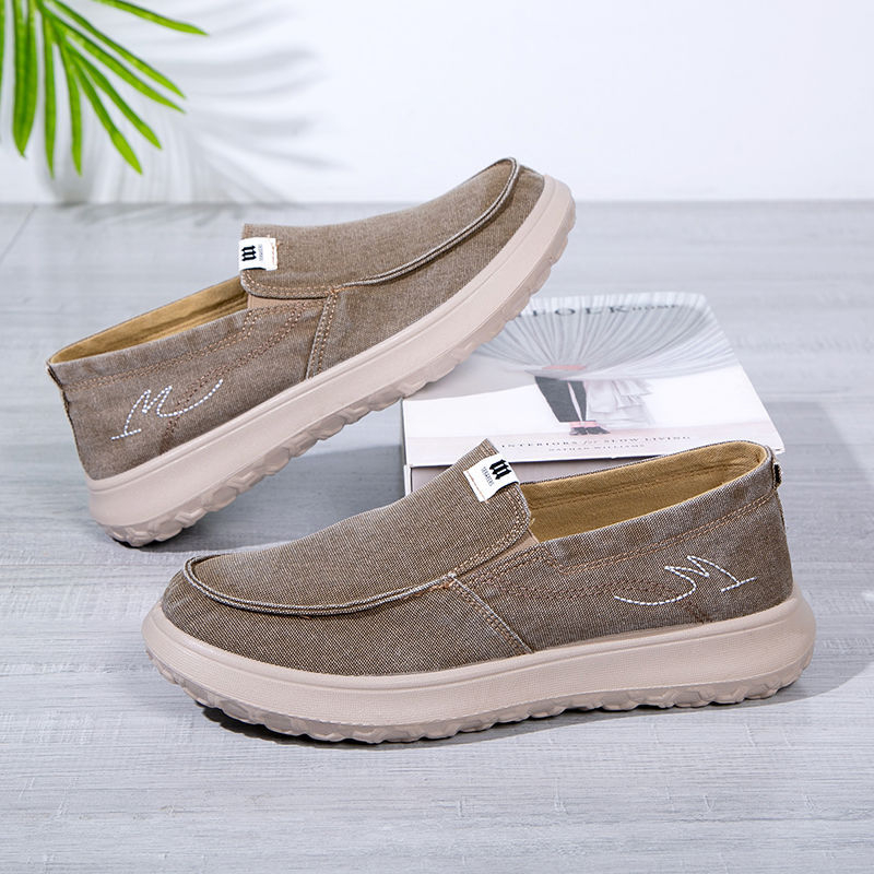 Muške platnene slip-on cipele s debelim potplatom, zaobljenim vrhom, ležerni stil za proljeće, ljeto i jesen