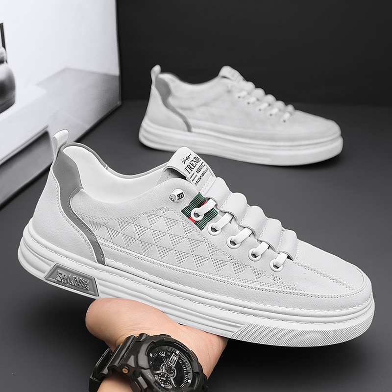 Muške bijele tenisice 2025, proljeće, prozračne casual skateboard tenisice