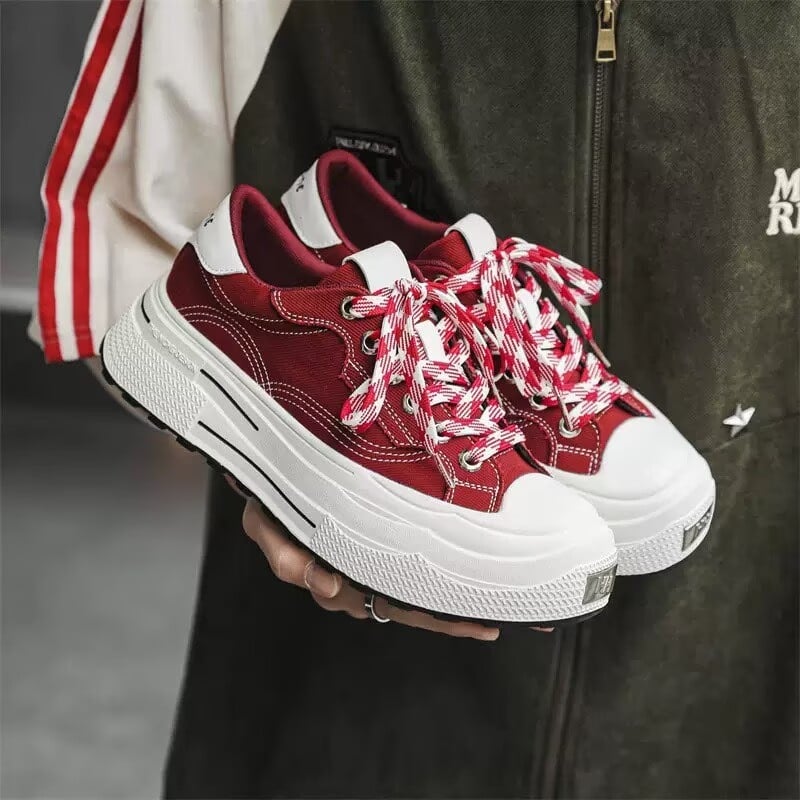 Nove svestrane tenisice, prozračne casual platnene tenisice s debelim đonom, retro unisex crne