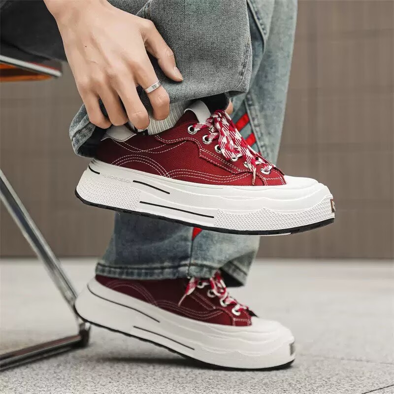 Nove svestrane tenisice, prozračne casual platnene tenisice s debelim đonom, retro unisex crne