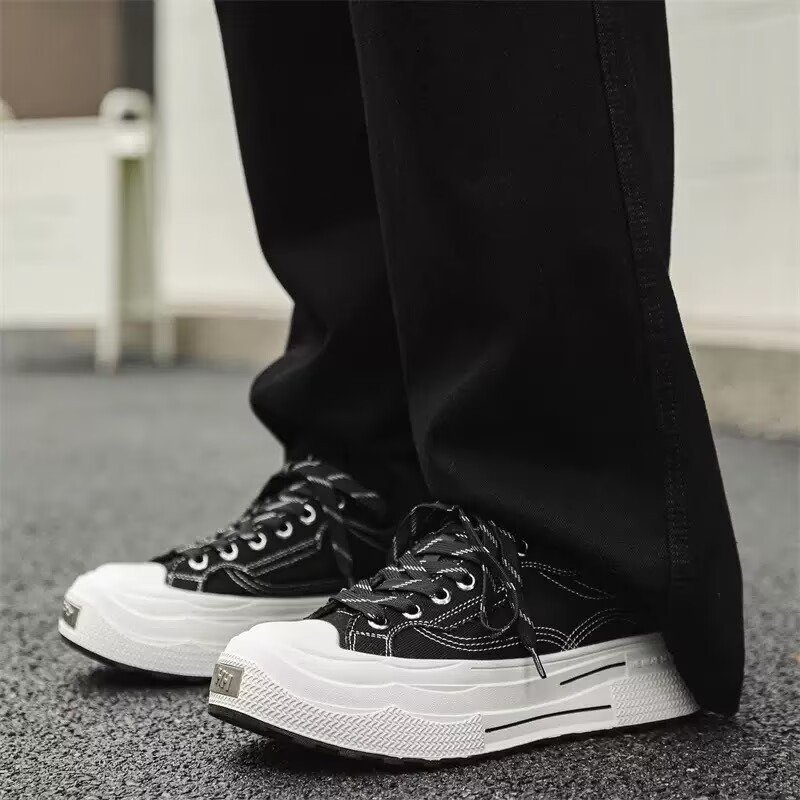 Nove svestrane tenisice, prozračne casual platnene tenisice s debelim đonom, retro unisex crne