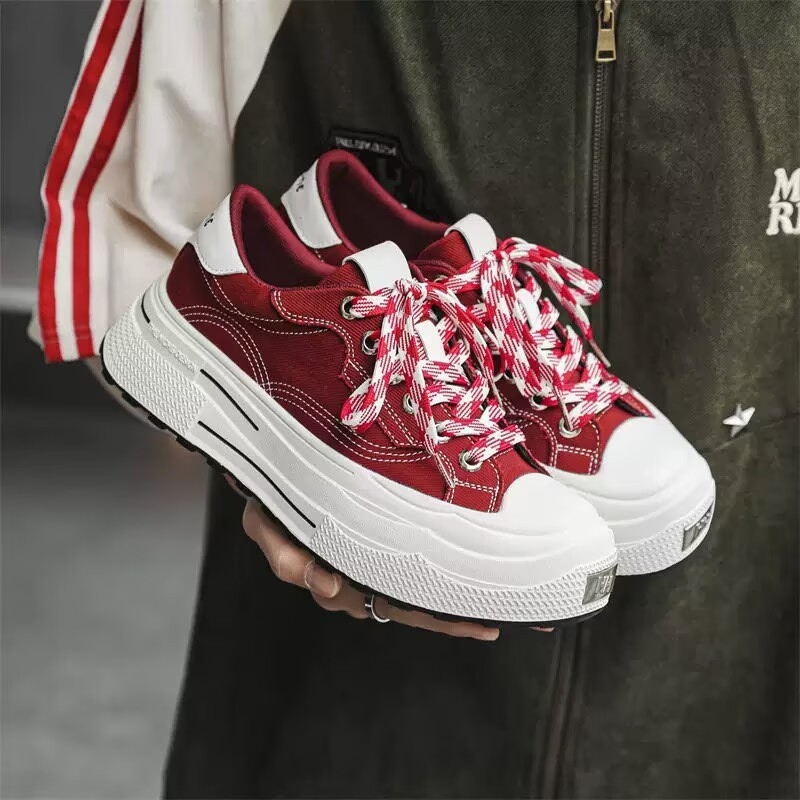 Nove svestrane tenisice, prozračne casual platnene tenisice s debelim đonom, retro unisex crne