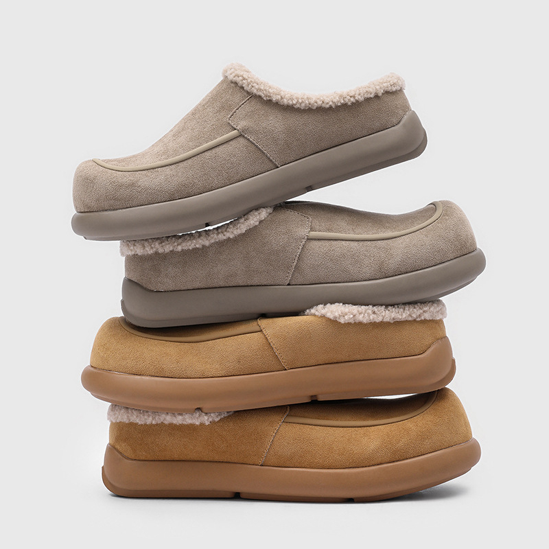 Muške zimske čizme za snijeg Slip-On, vanjski casual stil, s debelim potplatom i flis podstavom, model 64101-J