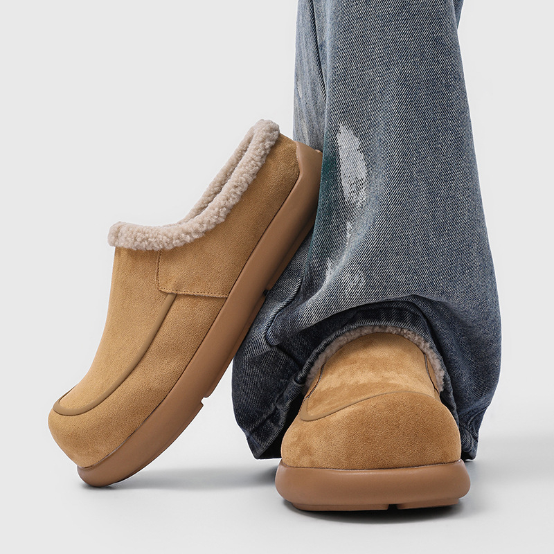 Muške zimske čizme za snijeg Slip-On, vanjski casual stil, s debelim potplatom i flis podstavom, model 64101-J