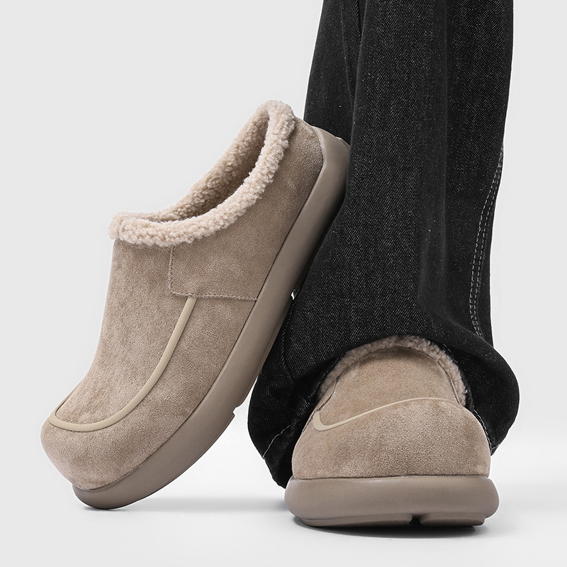 Muške zimske čizme za snijeg Slip-On, vanjski casual stil, s debelim potplatom i flis podstavom, model 64101-J